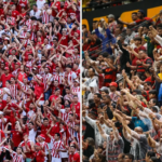 Imagem da torcida do Náutico (esquerda) e do Sport (direita) - JAILTON JR./JC IMAGEM