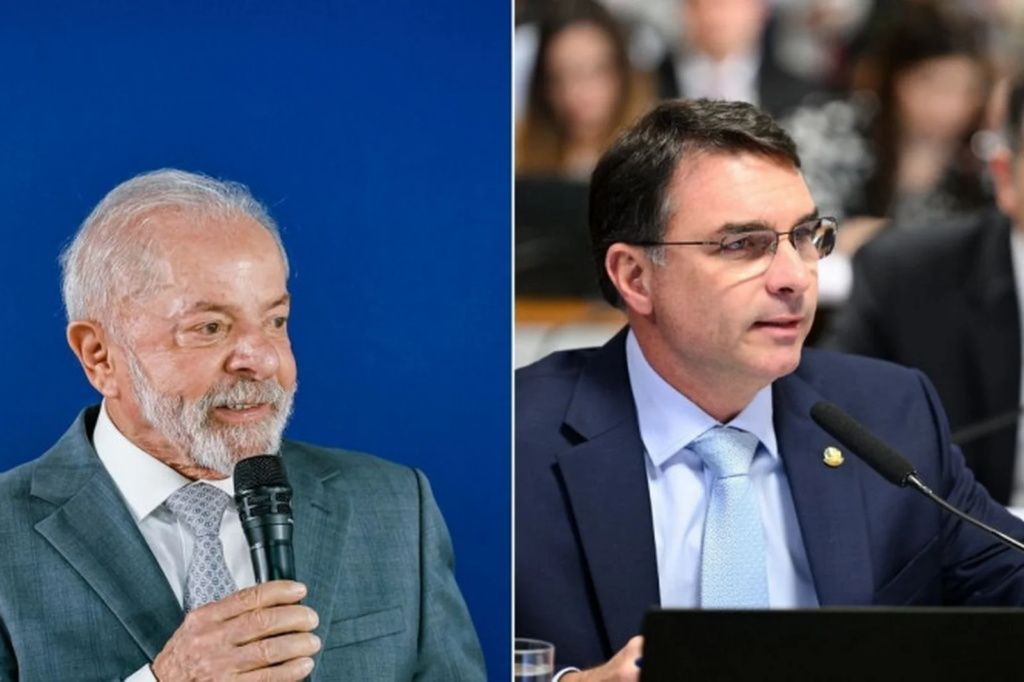 Lula e Flávio Bolsonaro empatam tecnicamente na pesquisa - Ricardo Stuckert/PR e Edilson Rodrigues/Agência Senado