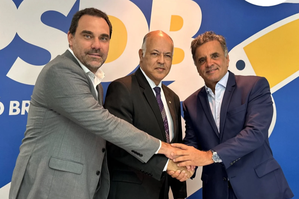 Pastor Eurico se filia ao PSDB ao lado de Aécio Neves e Adolfo Viana – Reprodução/Instagram Aécio Neves